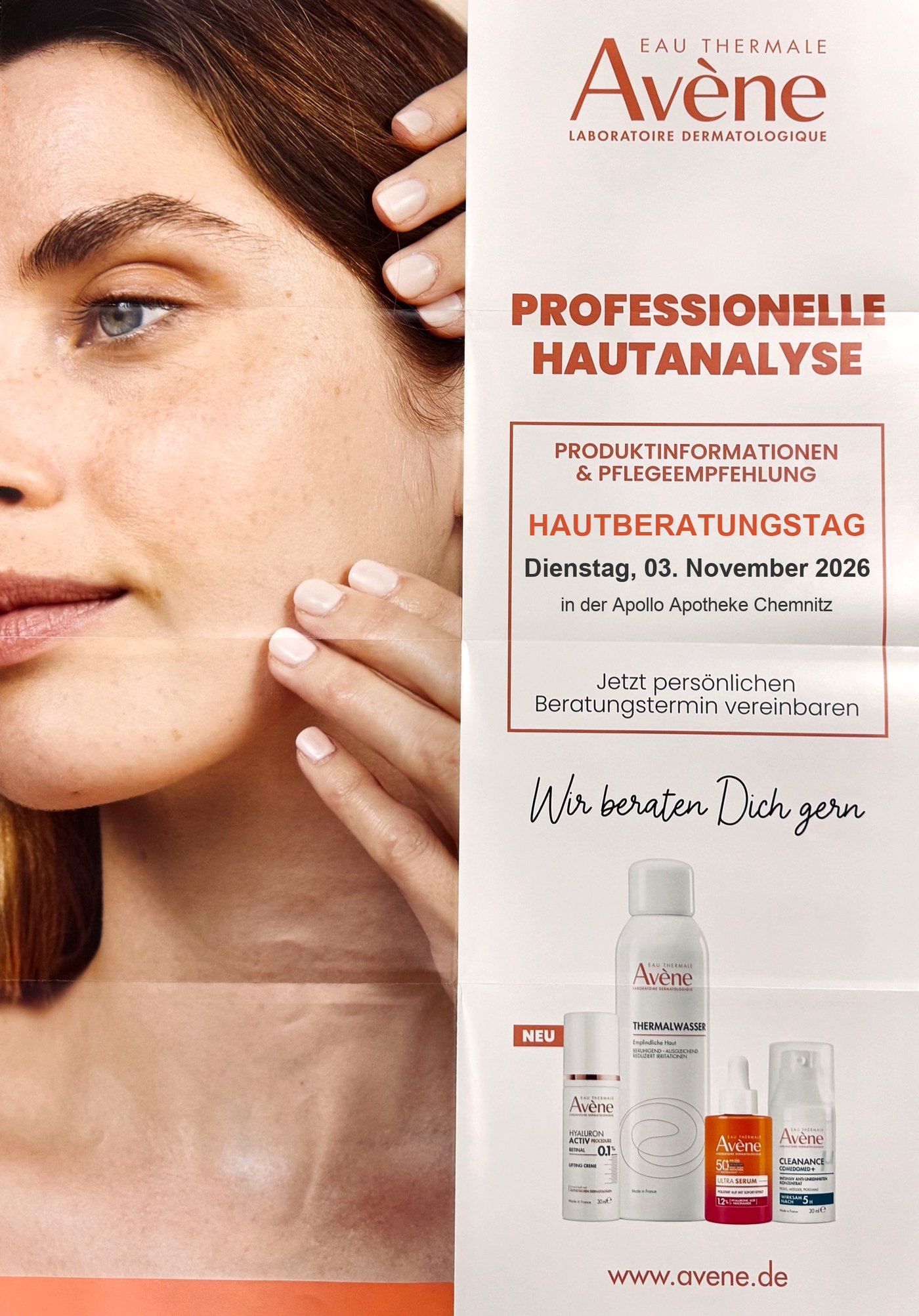 Hautberatungstag mit Avène am Dienstag, 03. November 2026 in der Apollo Apotheke Chemnitz